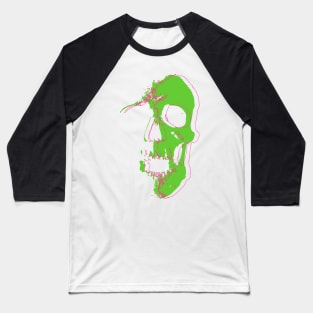 Neon Lime Skull Baseball T-Shirt